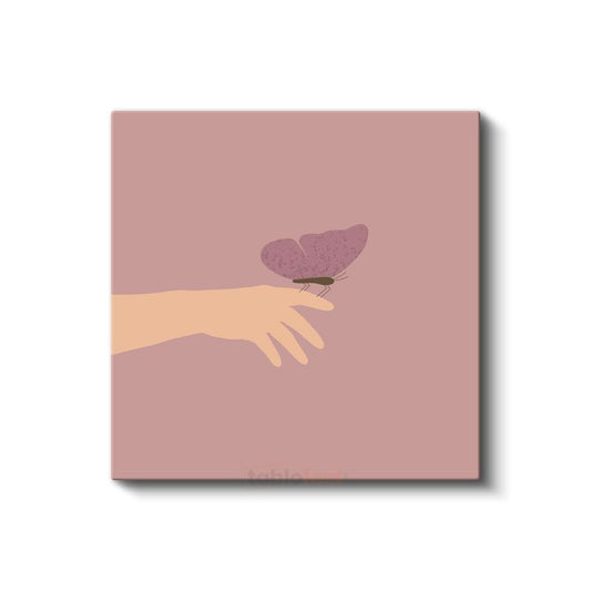 Nazik Dokunuş - Minimalist Kelebek İllüstrasyonu Kanvas Tablo