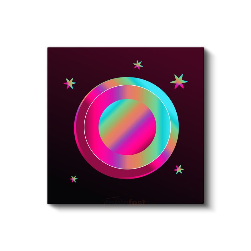 Kozmik Daireler - Holografik Renk Geçişli Geometrik Kanvas Tablo