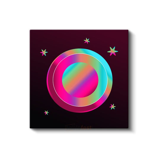 Kozmik Daireler - Holografik Renk Geçişli Geometrik Kanvas Tablo