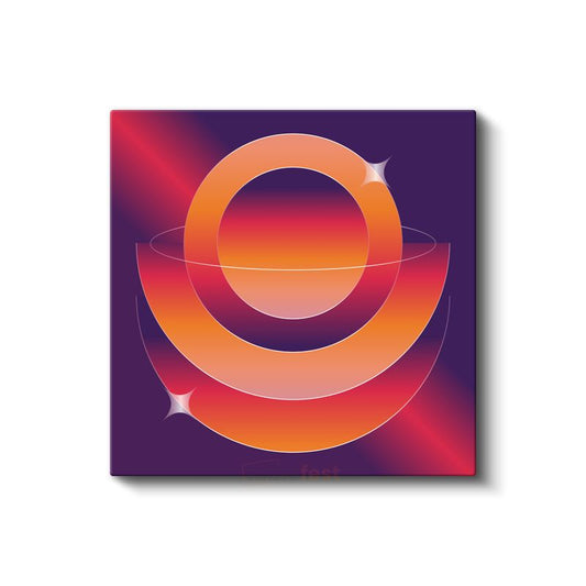 Kozmik Halkalar - Minimalist Geometrik Gradyan Kanvas Tablo