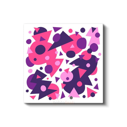 Geometrik Enerji - Pembe ve Mor Üçgenler Kanvas Tablo