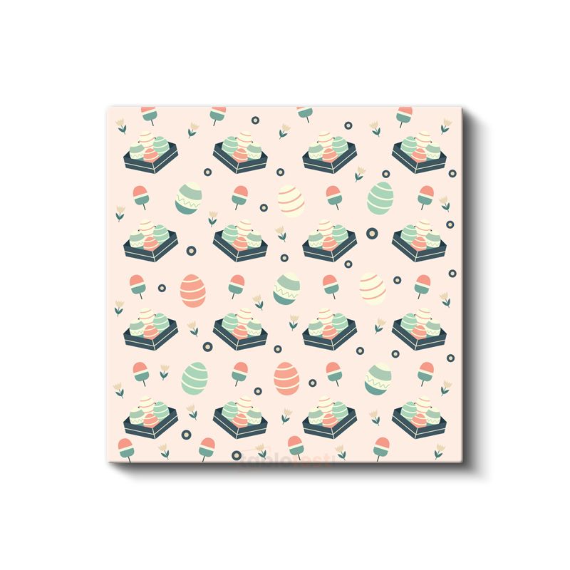 Pastel Motifler - Minimalist Tekrarlı Desen Kanvas Tablo