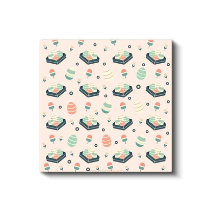 Pastel Motifler - Minimalist Tekrarlı Desen Kanvas Tablo