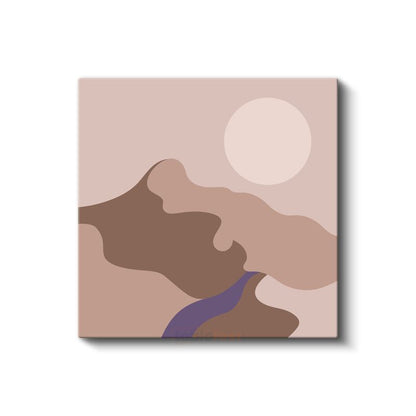 Minimalist Manzara - Pastel Tonlarda Soyut Kompozisyon Kanvas Tablo