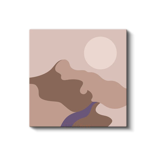 Minimalist Manzara - Pastel Tonlarda Soyut Kompozisyon Kanvas Tablo
