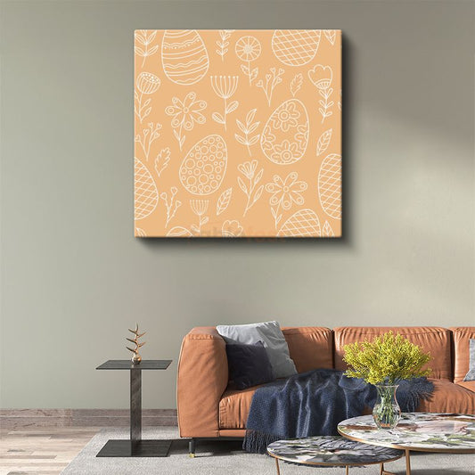 Çizgisel Botanik - Minimalist Çiçek Desenleri Kanvas Tablo