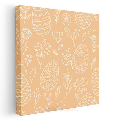Çizgisel Botanik - Minimalist Çiçek Desenleri Kanvas Tablo