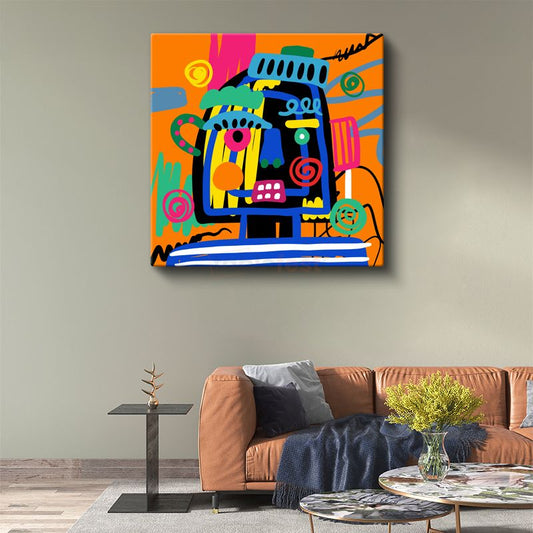 Modern Soyut Portre - Canlı Renkli Dijital Sanat Kanvas Tablo