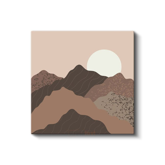 Minimalist Dağ Manzarası - Dokulu Soyut Kompozisyon Kanvas Tablo