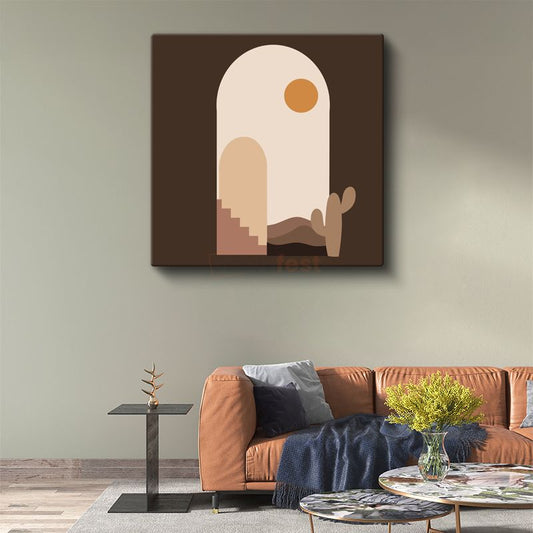 Çöl Mimarisi - Minimalist Geometrik Formlar Kanvas Tablo