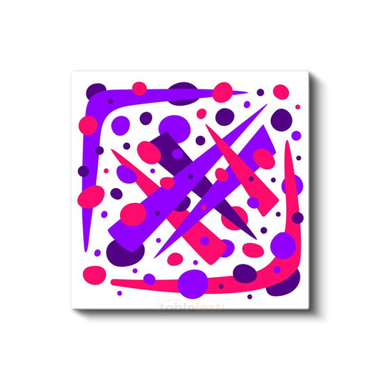 Geometrik Enerji - Mor ve Pembe Keskin Çizgiler Kanvas Tablo