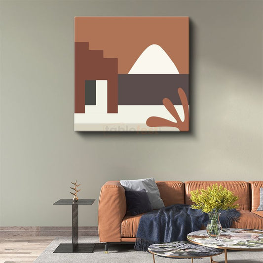Toprak Mimarisi - Minimalist Geometrik Yapılar Kanvas Tablo