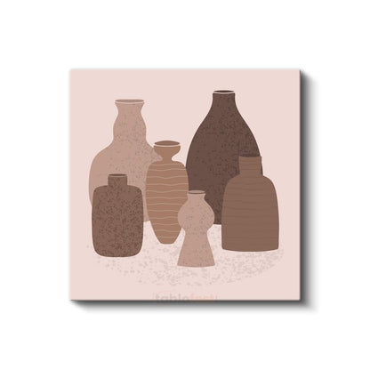 Seramik Koleksiyonu - Minimalist Toprak Tonları Kanvas Tablo