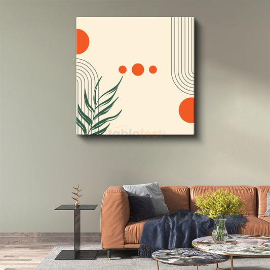 Minimalist Botanik - Modern Geometrik Çizgi Sanatı Kanvas Tablo