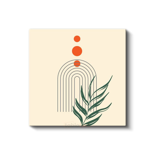 Geometrik Denge - Botanik Minimalist Kompozisyon Kanvas Tablo