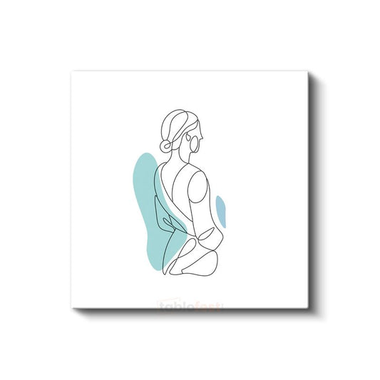 Minimalist Siluet - Tek Çizgi İle Çizilmiş Figür Kanvas Tablo