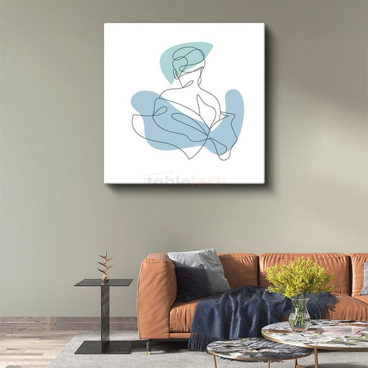 Sırt Silueti - Minimalist İnsan Formu Kanvas Tablo