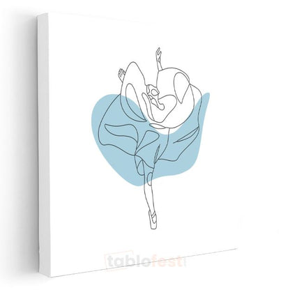 Bale Dansçısı - Minimalist Çizgi Sanatı Kanvas Tablo