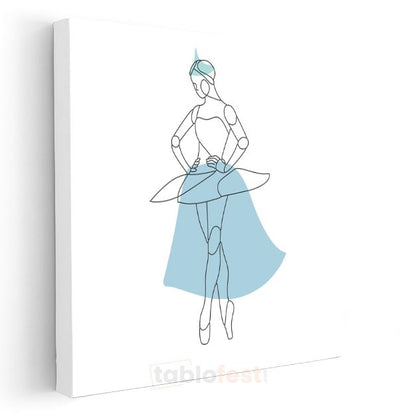 Tutu Dansçısı - Minimalist Vektörel Sanat Kanvas Tablo