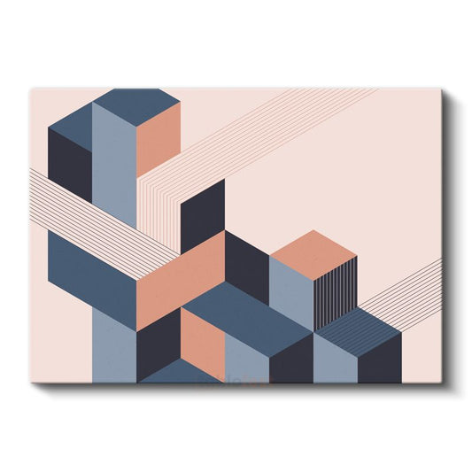 Geometrik Küpler - Modern Mimari Kompozisyon Kanvas Tablo