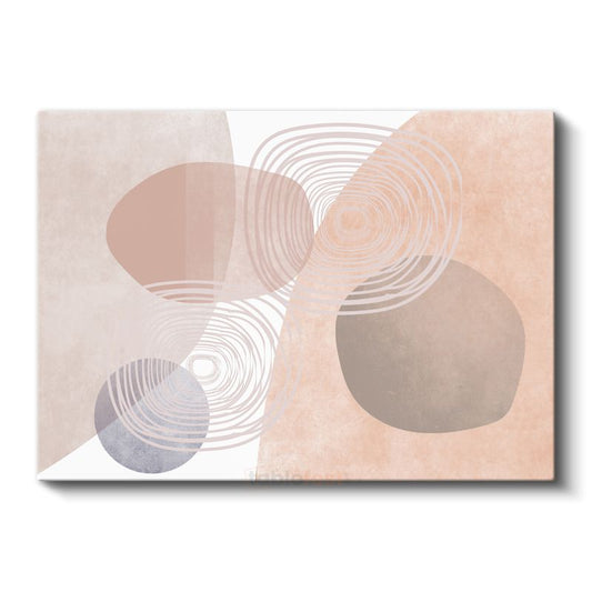 Organik Formlar - Pastel Tonlarda Minimalist Kompozisyon Kanvas Tablo