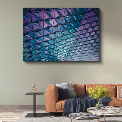 Kristal Geometri - Üçgen Prizma Deseni Kanvas Tablo