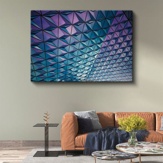 Kristal Geometri - Üçgen Prizma Deseni Kanvas Tablo