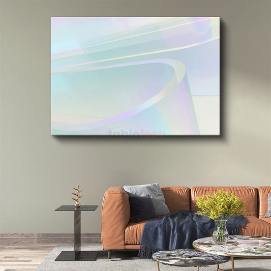 Serenite Dalgaları - Pastel Mavi Tonlarda Minimalist Çizgiler Kanvas Tablo