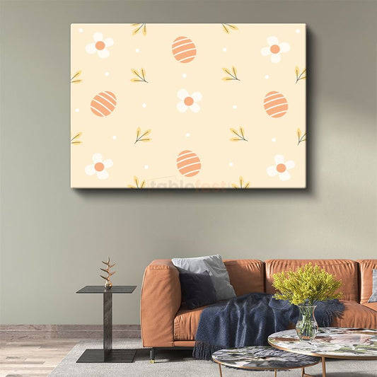 Minimalist Çiçekler - Pastel Bahar Desenleri Kanvas Tablo