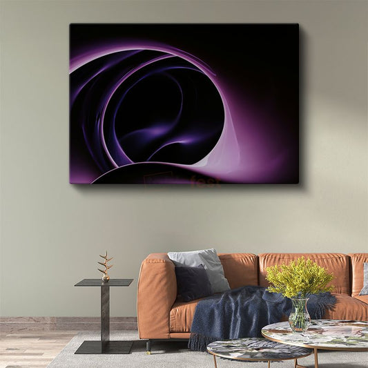 Mor Spiral - Minimalist Geometrik Soyut Kanvas Tablo