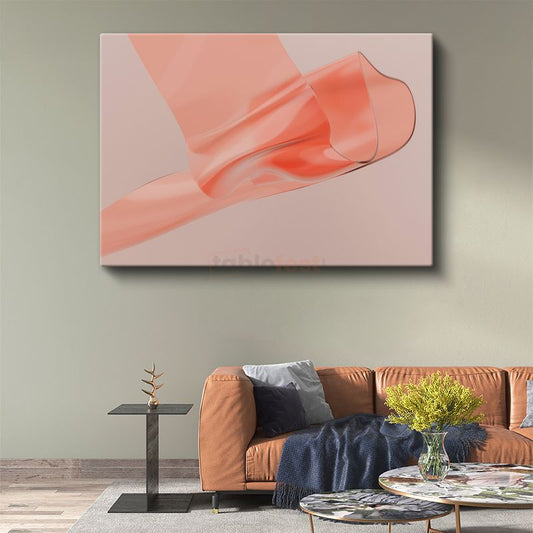 Akışkan Form - Pembe Tonlarında Minimalist Cam Efekti Kanvas Tablo