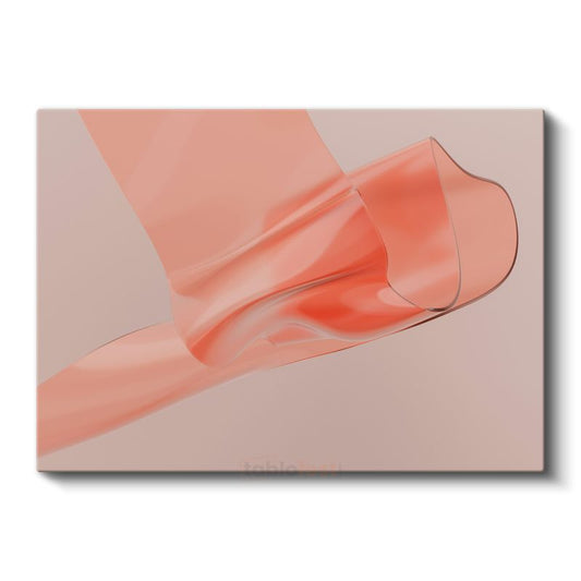 Akışkan Form - Pembe Tonlarında Minimalist Cam Efekti Kanvas Tablo