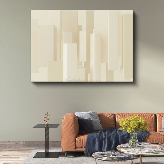 Minimalist Geometri - Monokrom Dikey Çizgiler Kanvas Tablo
