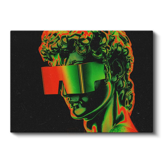Neon Heykel - Dijital Sanat Portresi Kanvas Tablo