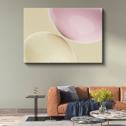 Minimalist Daireler - Pastel Geometrik Soyut Kanvas Tablo