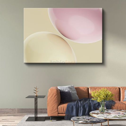 Minimalist Daireler - Pastel Geometrik Soyut Kanvas Tablo
