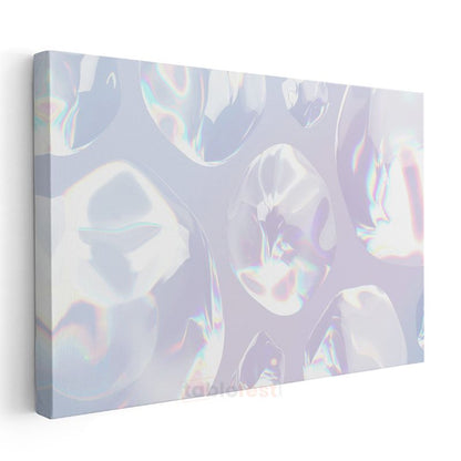 Holografik Evren - Işıltılı Oval Formlar Kanvas Tablo