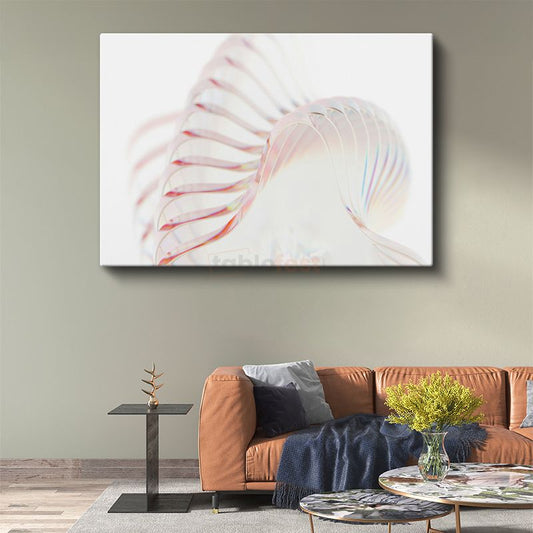 Kristal Dalga - Minimalist Holografik Spiral Kanvas Tablo