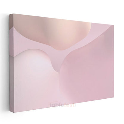 Pembe Soyut - Yumuşak Geçişli Minimalist Formlar Kanvas Tablo