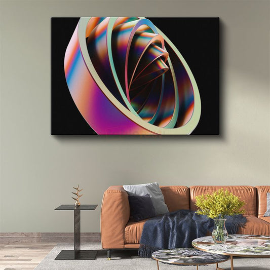 Renkli Spiral Evren - Dairesel Soyut Kompozisyon Kanvas Tablo