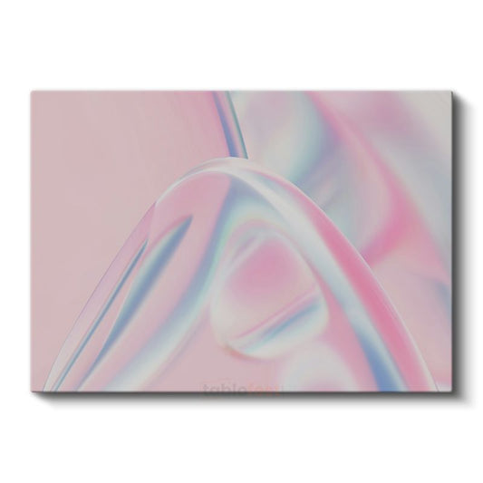 Holografik Kavis - Pastel Pembe Minimalist Form Kanvas Tablo