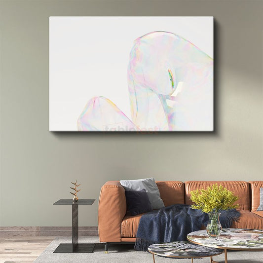 Opal İllüzyon - Pastel Tonlarda Yarı Saydam Soyut Form Kanvas Tablo