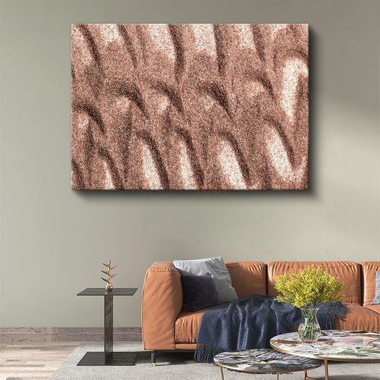 Rose Gold Doku - Granüllü Soyut Dalgalı Desen Kanvas Tablo