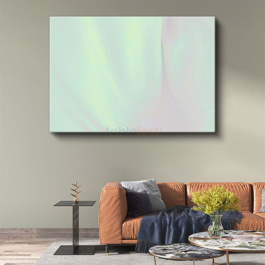 Pastel Huzur - Minimalist Yeşil Tonlar Kanvas Tablo