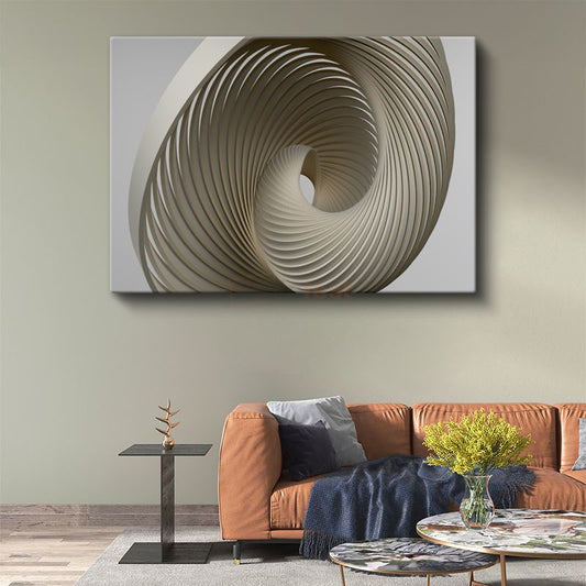 Sonsuzluk Spirali - 3D Geometrik Form Kanvas Tablo