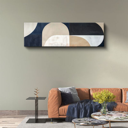 Geometrik Denge - Minimalist Yarım Daire Kompozisyonu Kanvas Tablo