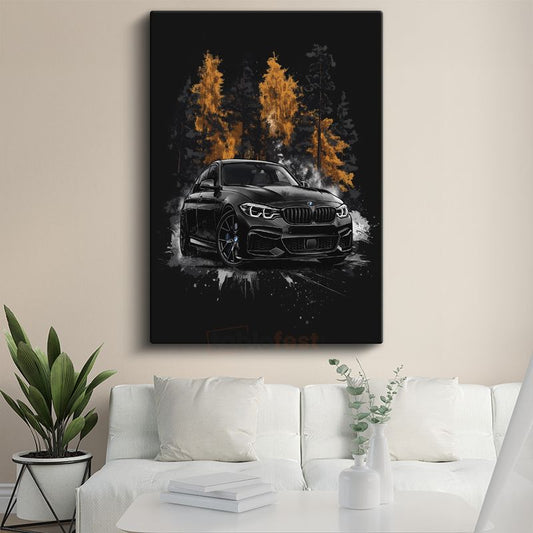 BMW M Serisi - Siyah Performans Otomobili Kanvas Tablo