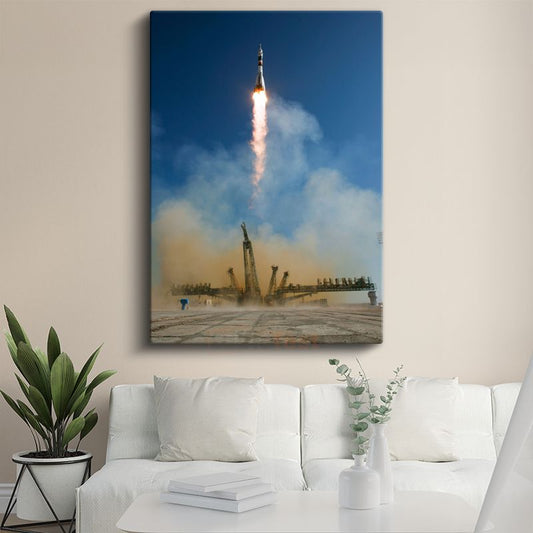 Soyuz Roket Fırlatma - Uzay Yolculuğu Anı Kanvas Tablo