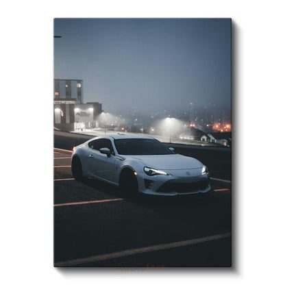 Toyota GT86 - Gece Şehir Manzaralı Kanvas Tablo