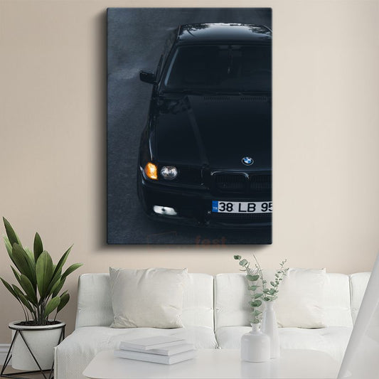 BMW E39 - Siyah Gövdesiyle Efsanevi Alman Sedan Kanvas Tablo